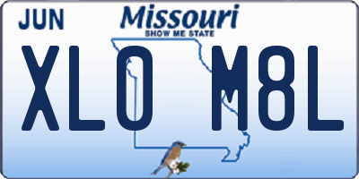 MO license plate XL0M8L
