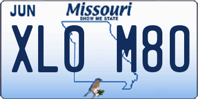 MO license plate XL0M8O