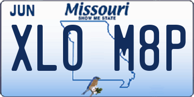 MO license plate XL0M8P
