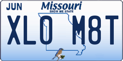 MO license plate XL0M8T