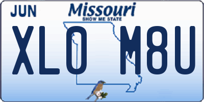 MO license plate XL0M8U