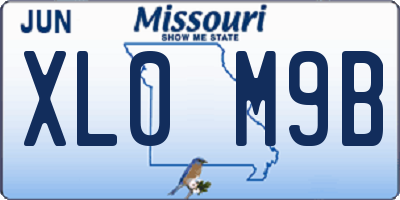 MO license plate XL0M9B