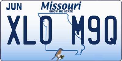 MO license plate XL0M9Q