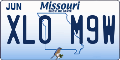 MO license plate XL0M9W