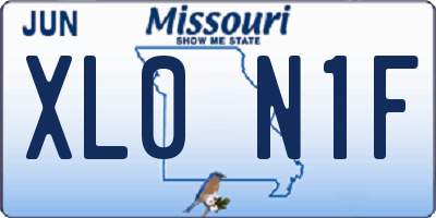MO license plate XL0N1F