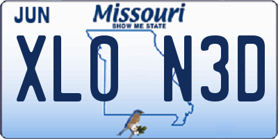 MO license plate XL0N3D
