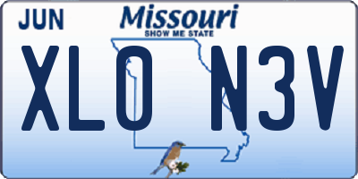 MO license plate XL0N3V
