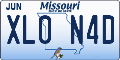 MO license plate XL0N4D