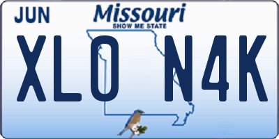 MO license plate XL0N4K