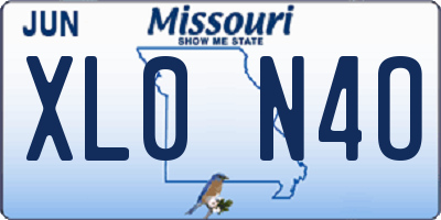 MO license plate XL0N4O