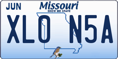 MO license plate XL0N5A