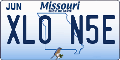 MO license plate XL0N5E