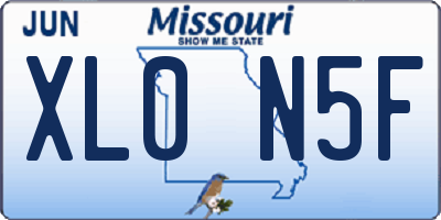 MO license plate XL0N5F