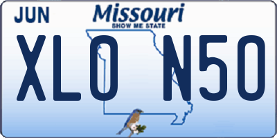MO license plate XL0N5O
