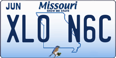 MO license plate XL0N6C