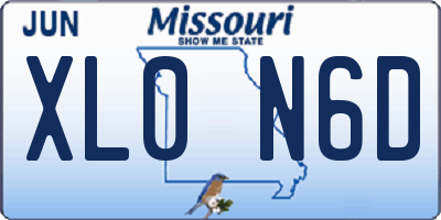 MO license plate XL0N6D