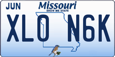 MO license plate XL0N6K