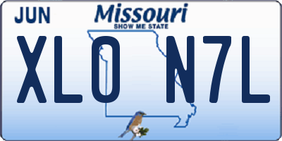 MO license plate XL0N7L