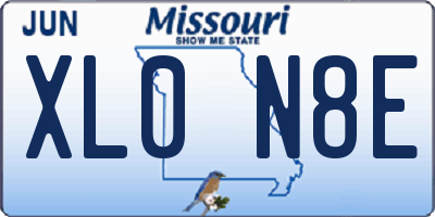 MO license plate XL0N8E