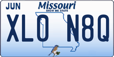 MO license plate XL0N8Q