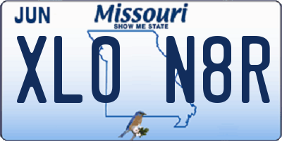 MO license plate XL0N8R
