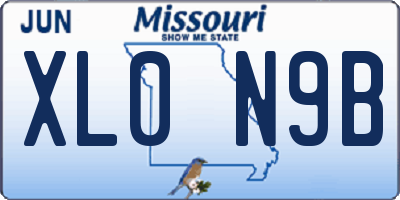 MO license plate XL0N9B