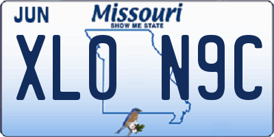MO license plate XL0N9C