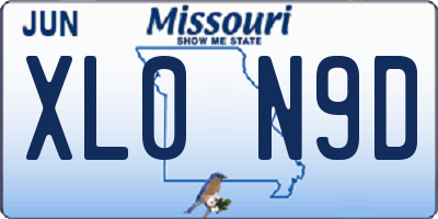 MO license plate XL0N9D