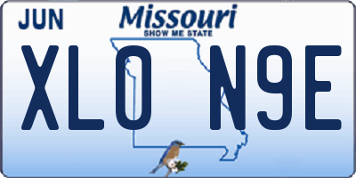 MO license plate XL0N9E