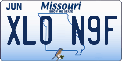 MO license plate XL0N9F