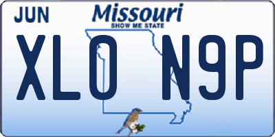 MO license plate XL0N9P