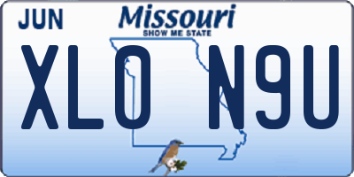 MO license plate XL0N9U