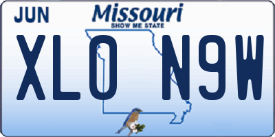 MO license plate XL0N9W