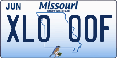 MO license plate XL0O0F