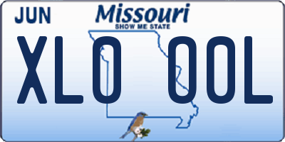 MO license plate XL0O0L