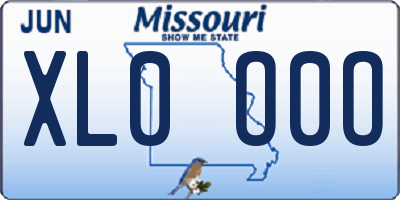 MO license plate XL0O0O