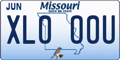 MO license plate XL0O0U