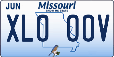 MO license plate XL0O0V