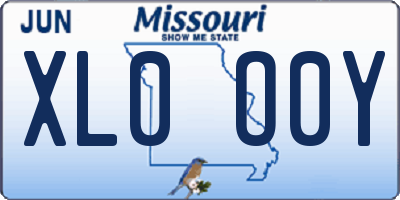 MO license plate XL0O0Y