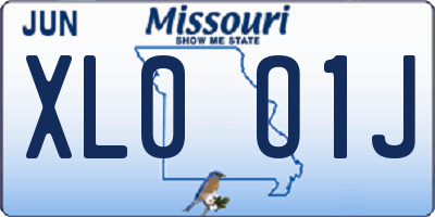 MO license plate XL0O1J