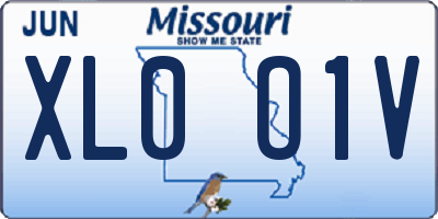 MO license plate XL0O1V
