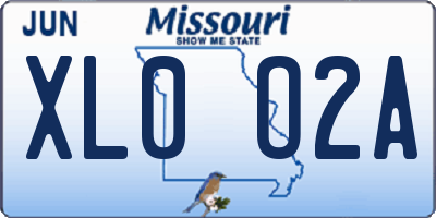 MO license plate XL0O2A
