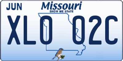MO license plate XL0O2C