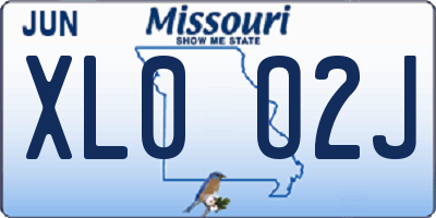 MO license plate XL0O2J