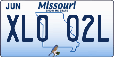 MO license plate XL0O2L