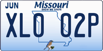 MO license plate XL0O2P