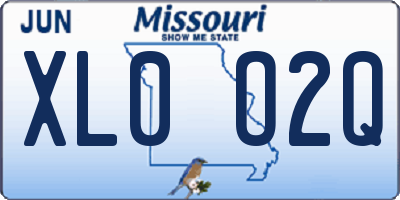 MO license plate XL0O2Q