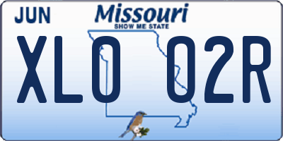 MO license plate XL0O2R