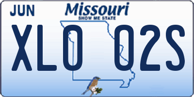 MO license plate XL0O2S