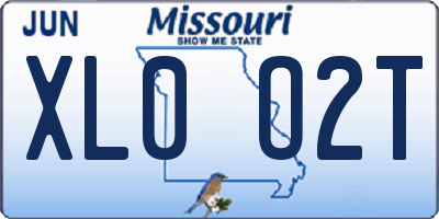 MO license plate XL0O2T
